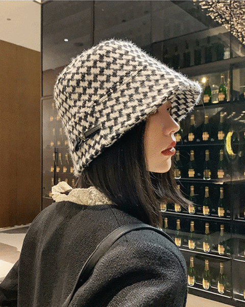 솜솜 패턴 벙거지 모자